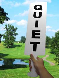 quiet please sign golf