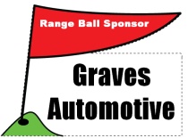 Range Ball Sponsor Flag on Tee Shaped Sign