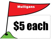 Mulligans Flag on Tee Shaped Sign