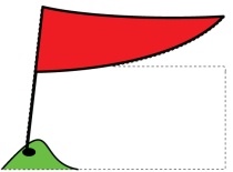Blank Golf Flag on Tee Shaped Sign